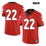 Men's Georgia Bulldogs NCAA #22 Nate McBride Nike Stitched Red Legend Authentic No Name College Football Jersey MSJ5454PK